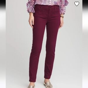 Chicos Girlfriend Slim Leg Ankle In Plum    Size 00